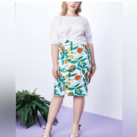 Eloquii Citrus Neoprene Pencil Skirt Size 22 - Picture 1 of 7